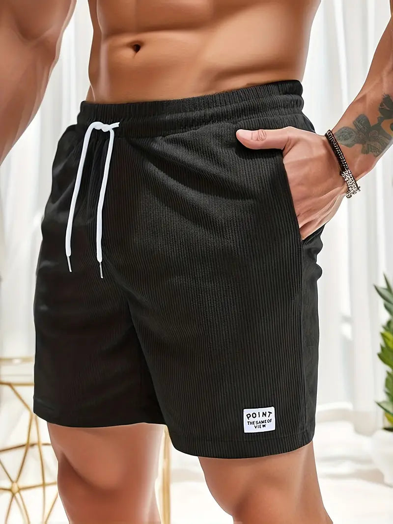 Point™ | Casual Fløjlsshorts Med Snøre og Lommer Til Mænd