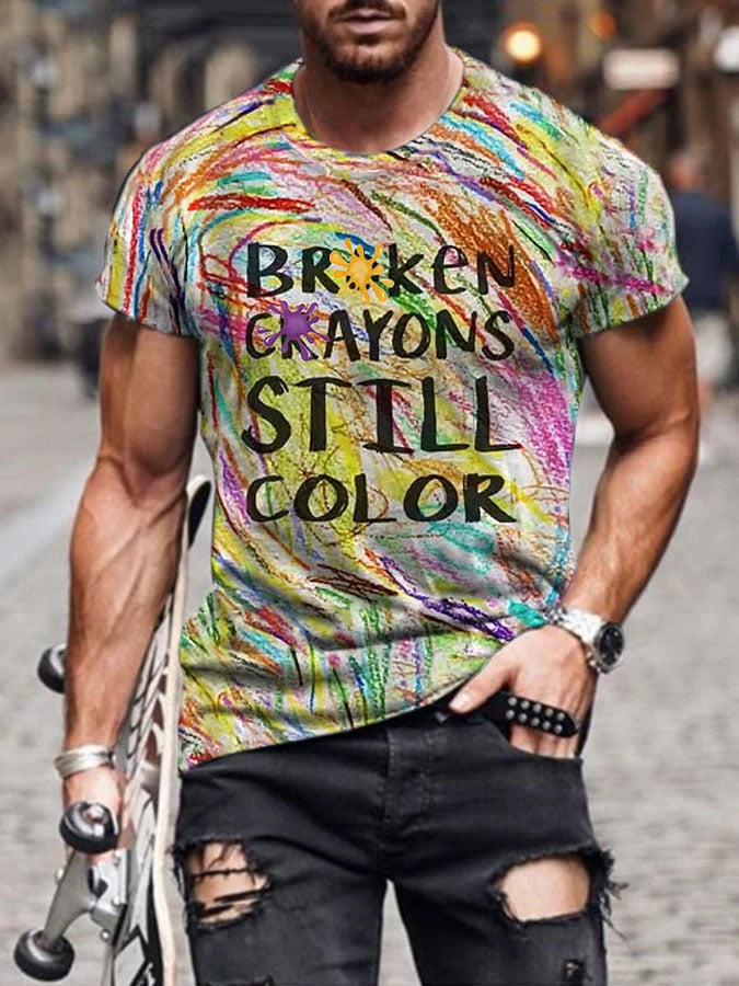 Men's Broken Crayons Still Color T-Shirt